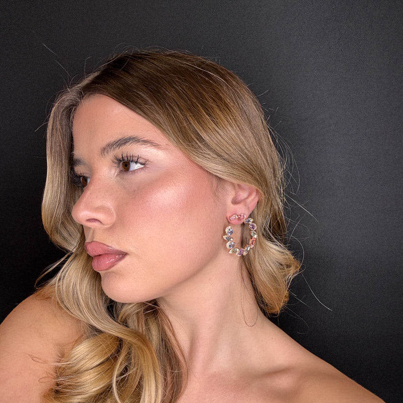 Palestro Milano Orecchini Semicerchi di pietre irregolari