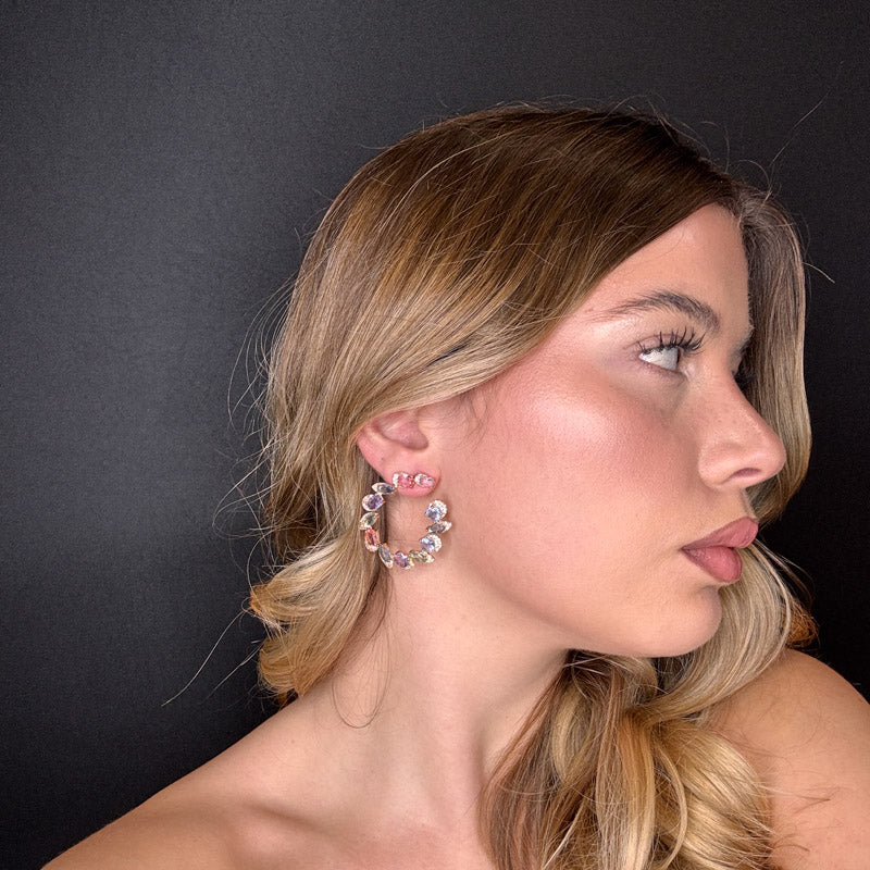 Palestro Milano Orecchini Semicerchi di pietre irregolari