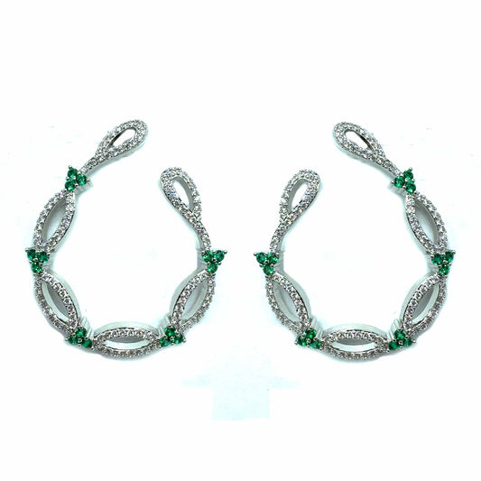 Palestro Milano Orecchini Semicerchio ad asole di pavè