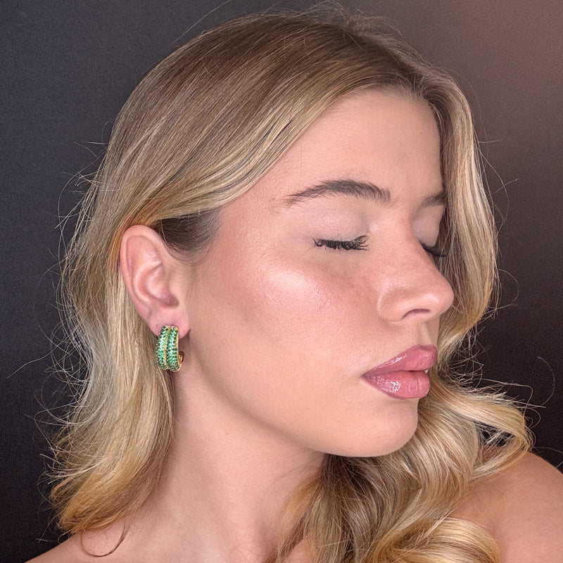 Palestro Milano Orecchini Semicerchio / Gold / Verde Goccia Torquoise