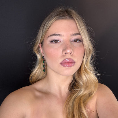 Palestro Milano Orecchini Sequenza di pietre smeraldo/fucsia