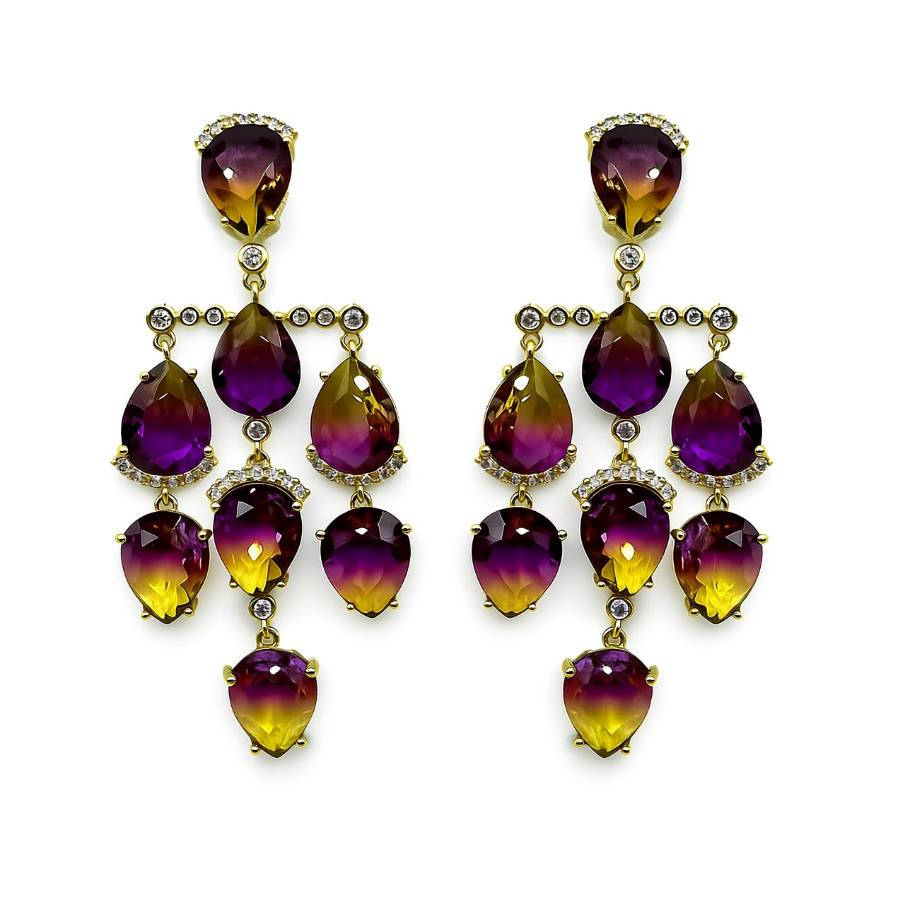 Palestro Milano Orecchini Sfumature del tramonto Gocce preziose a cascata