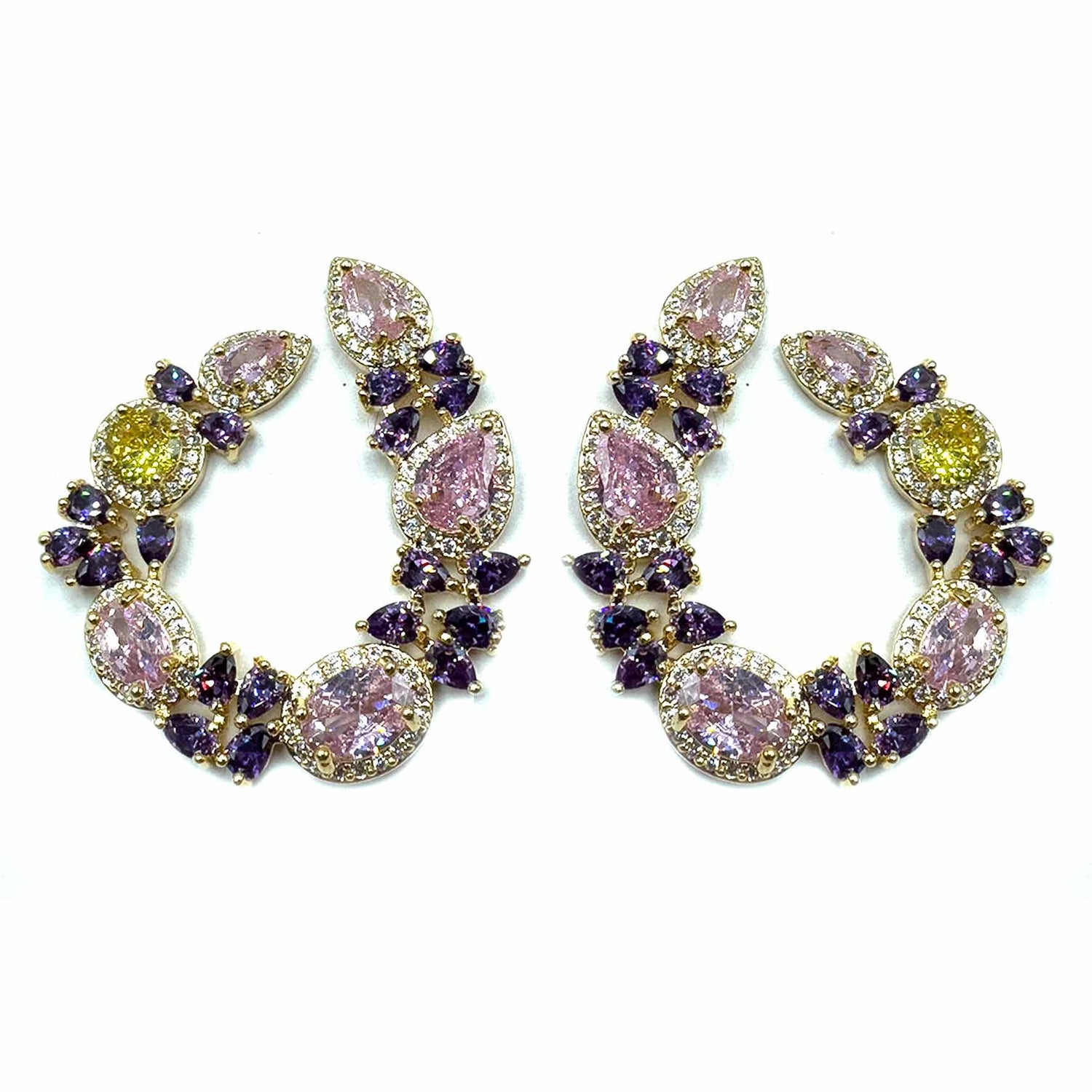 Palestro Milano Orecchini Sfumature Rosa e Viola Semicerchi di primavera