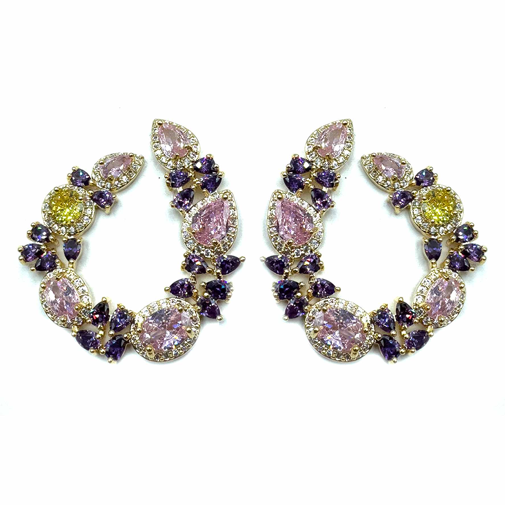 Palestro Milano Orecchini Sfumature Rosa e Viola Semicerchi di primavera