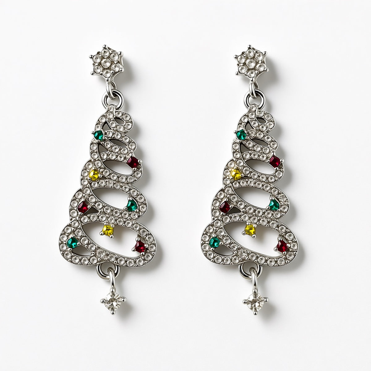 Palestro Milano Orecchini Silver Abete di Zirconi