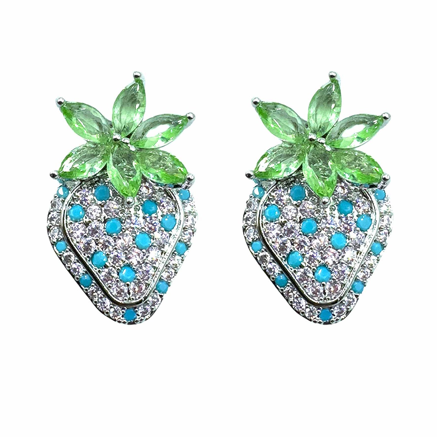 Palestro Milano Orecchini Silver - Acqua Marina Fragola di Pavè