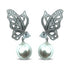 Palestro Milano Orecchini Silver Bianco Ali di Farfalla con perla
