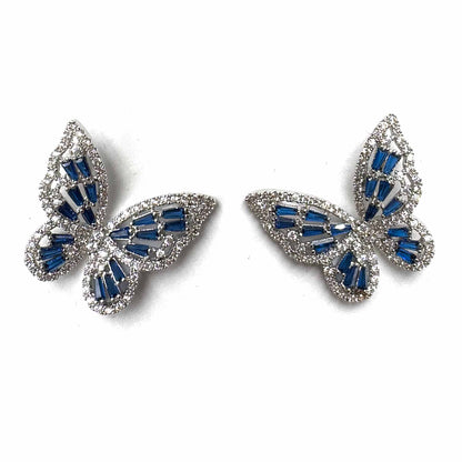 Palestro Milano Orecchini Silver Blu Baby Farfalle