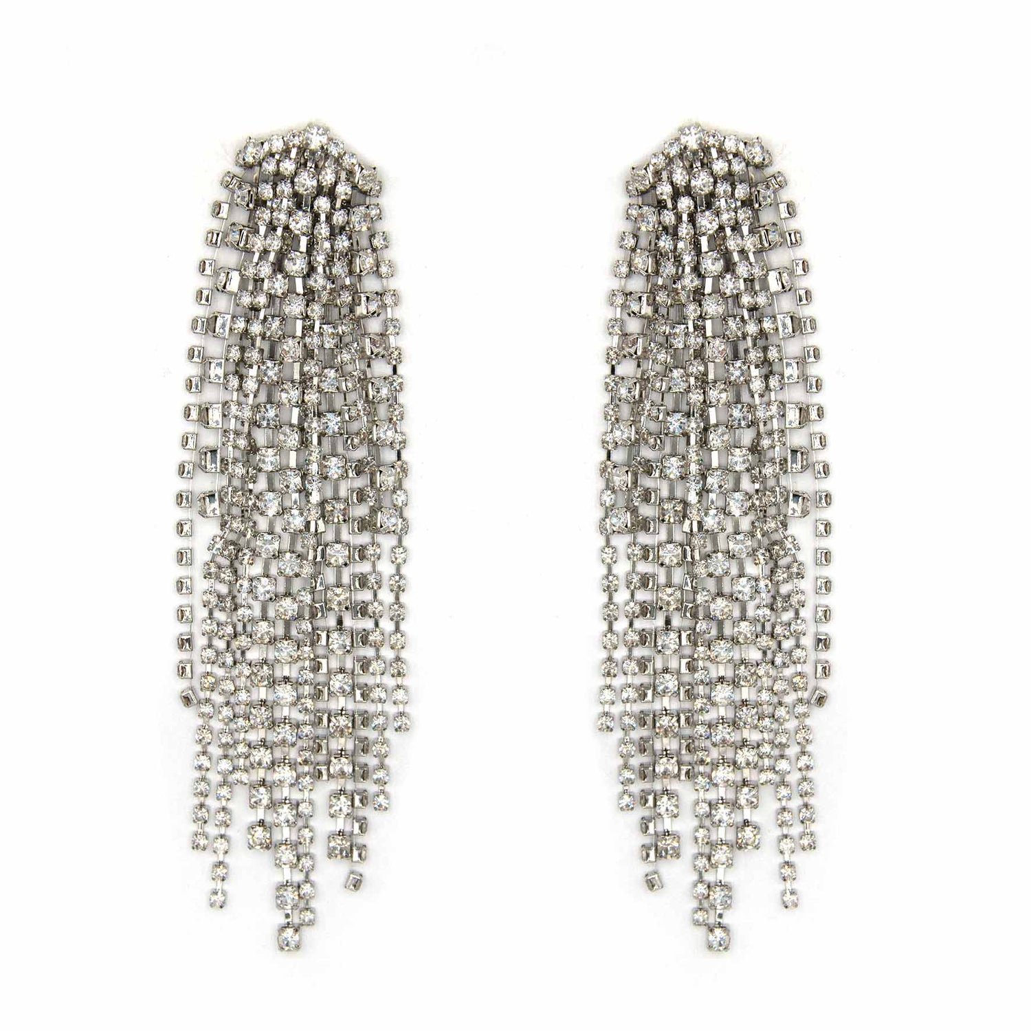 Palestro Milano Orecchini Silver Cascata di Zirconi