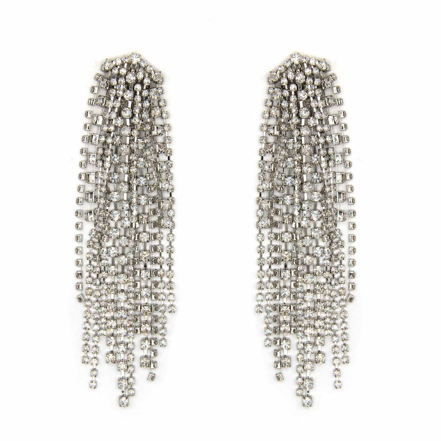 Palestro Milano Orecchini Silver Cascata di Zirconi