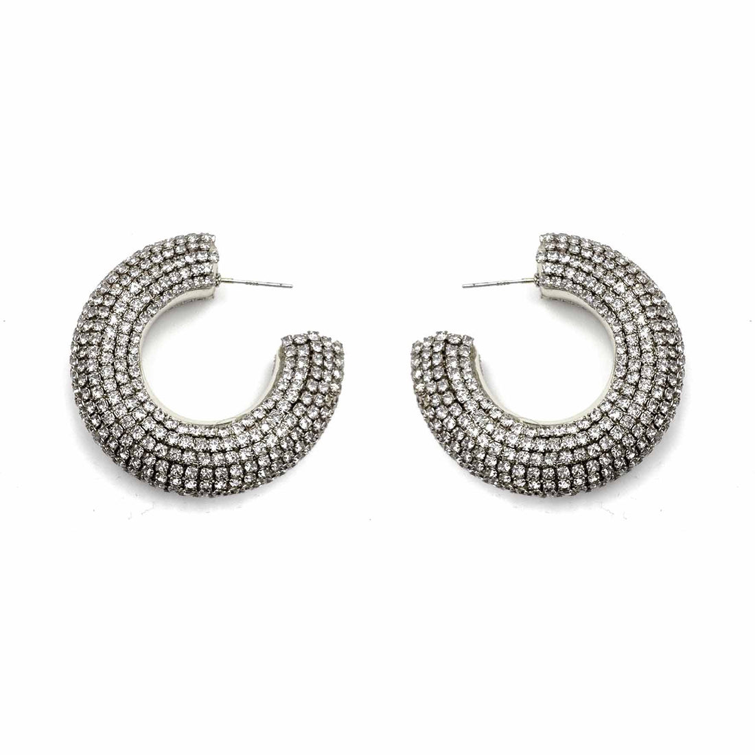 Palestro Milano Orecchini Silver Cerchi di Zirconi