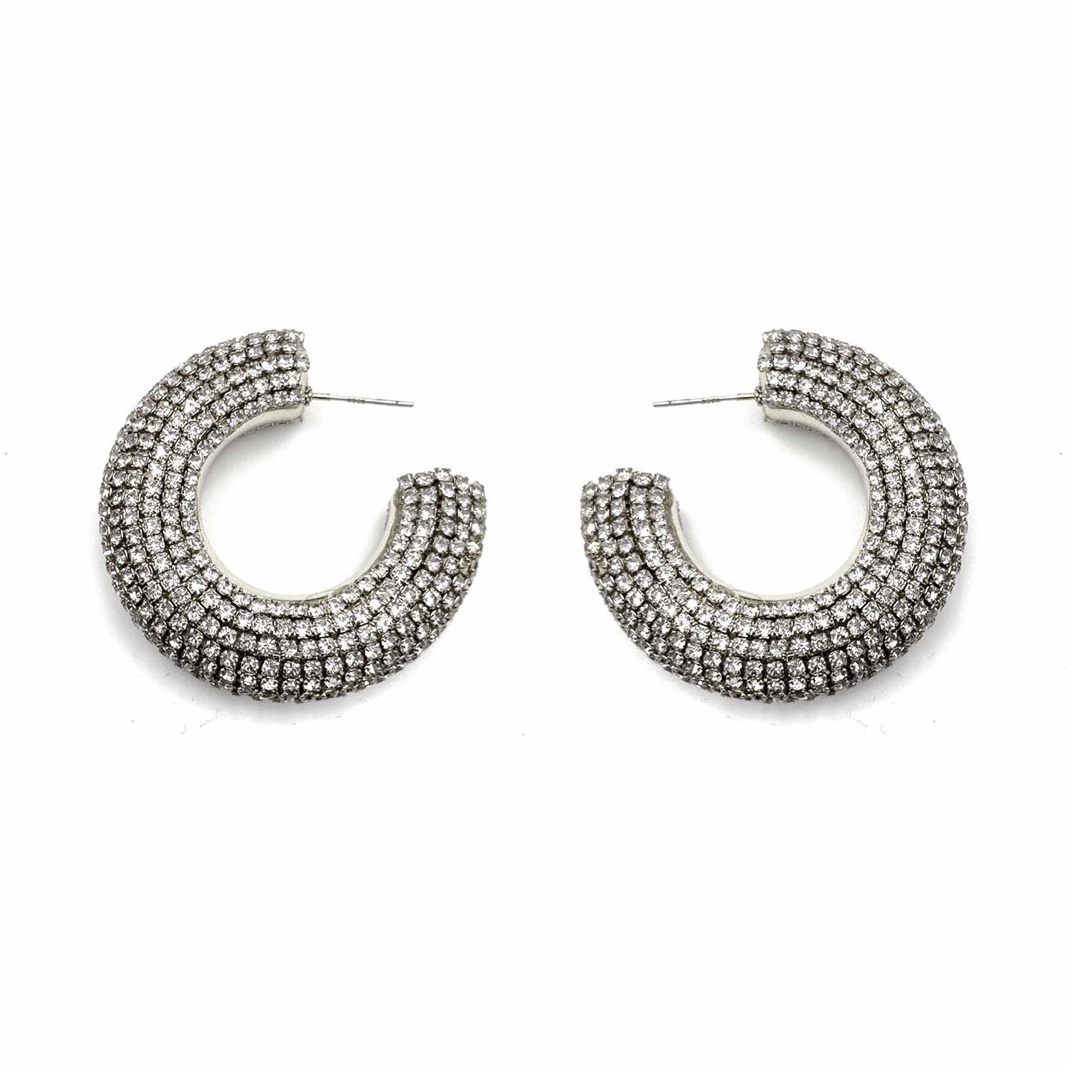Palestro Milano Orecchini Silver Cerchi di Zirconi