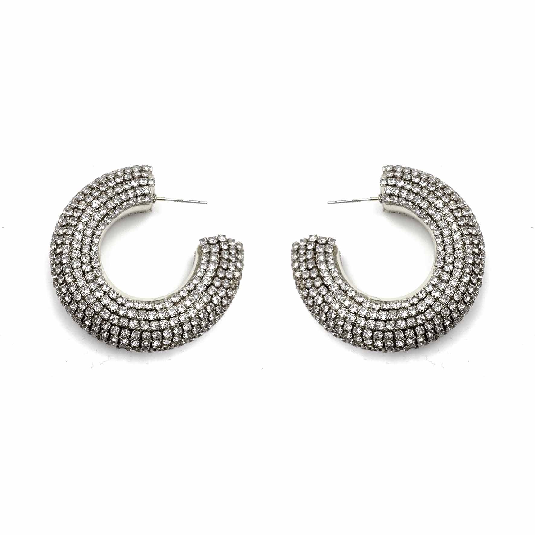 Palestro Milano Orecchini Silver Cerchi di Zirconi