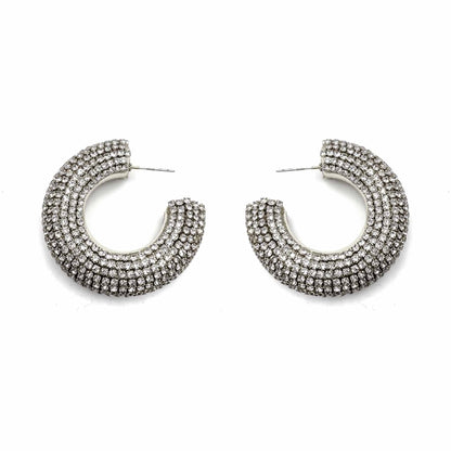 Palestro Milano Orecchini Silver Cerchi di Zirconi