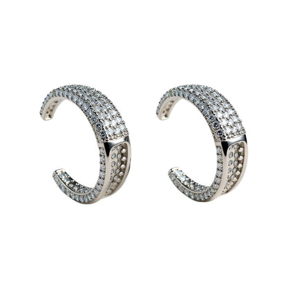 Palestro Milano Orecchini Silver Cerchi Preziosi di Pavè