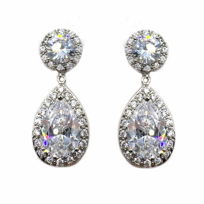 Palestro Milano Orecchini Silver Cristallo Goccia di Cristallo&amp;Zirconi