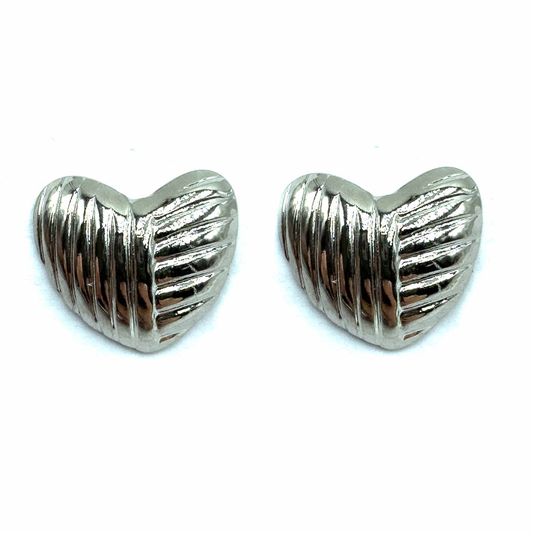 Palestro Milano Orecchini Silver Cuore a righette