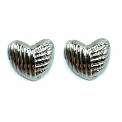 Palestro Milano Orecchini Silver Cuore a righette