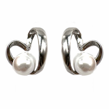 Palestro Milano Orecchini Silver Cuoricino&amp;Perlina