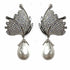 Palestro Milano Orecchini Silver Farfalla con perla ovale colorata
