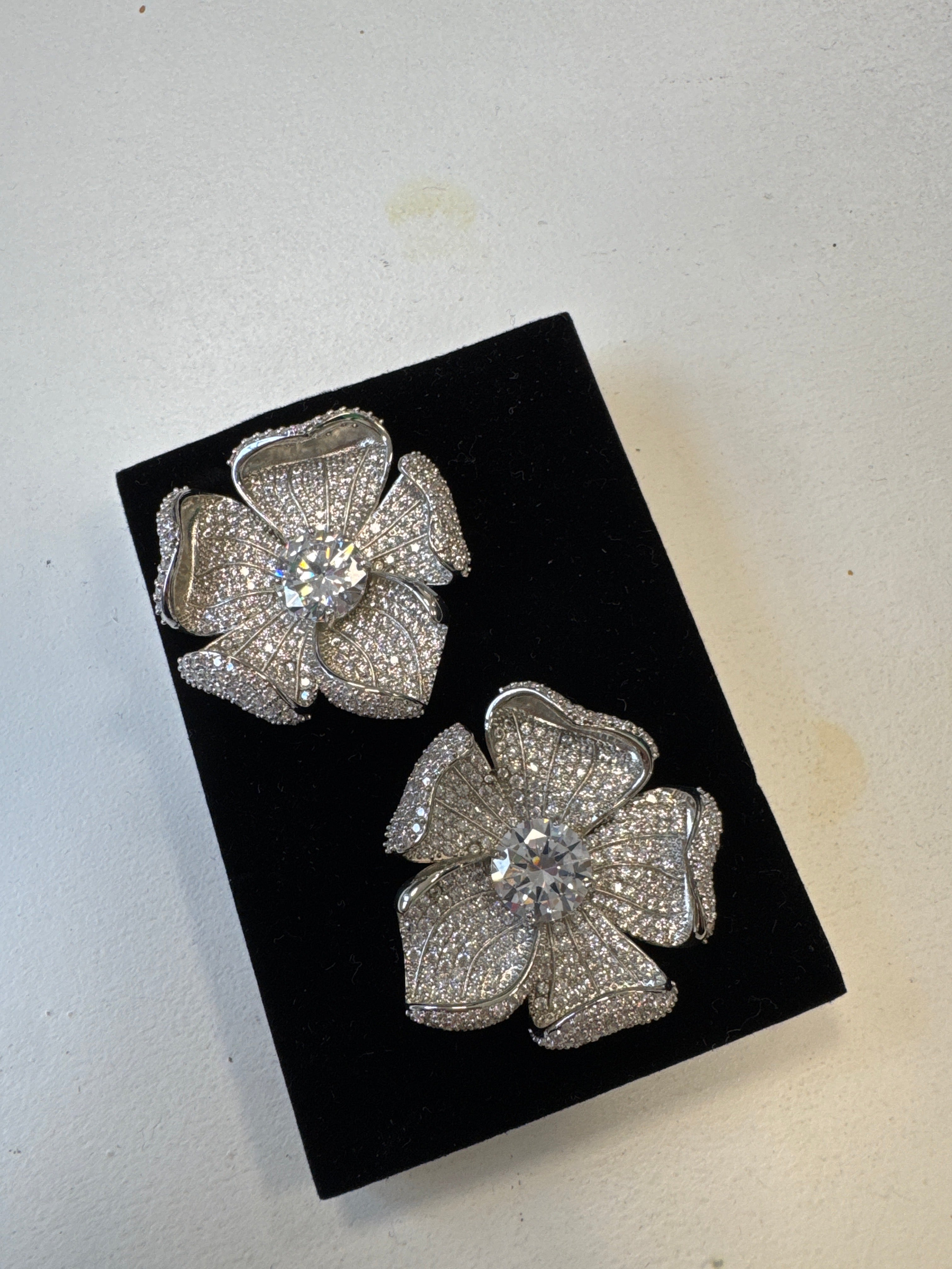 Palestro Milano Orecchini Silver Fiore Big di Pavè