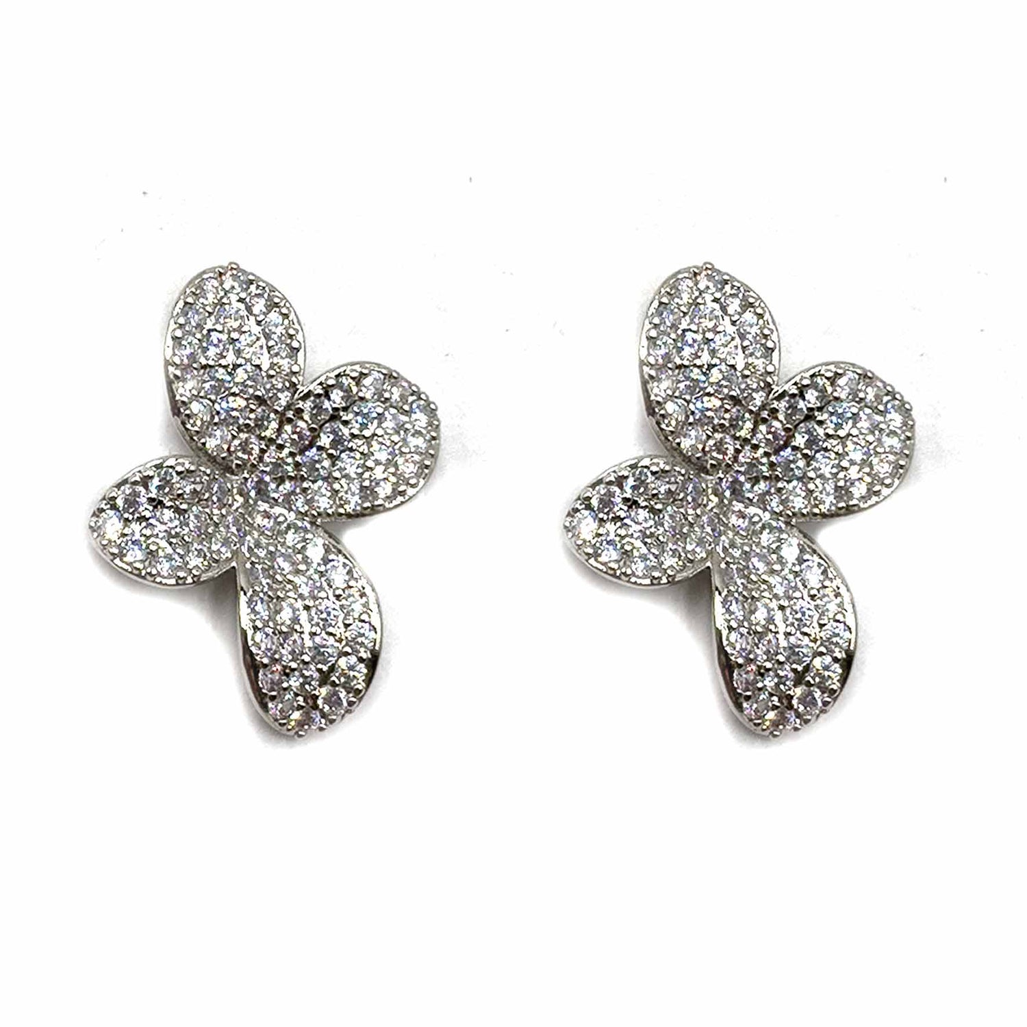 Palestro Milano Orecchini Silver Fiorellini di pavè