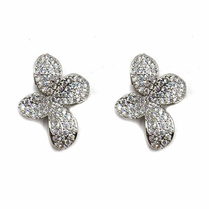Palestro Milano Orecchini Silver Fiorellini di pavè