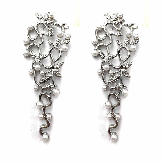 Palestro Milano Orecchini Silver Foglie&Perline