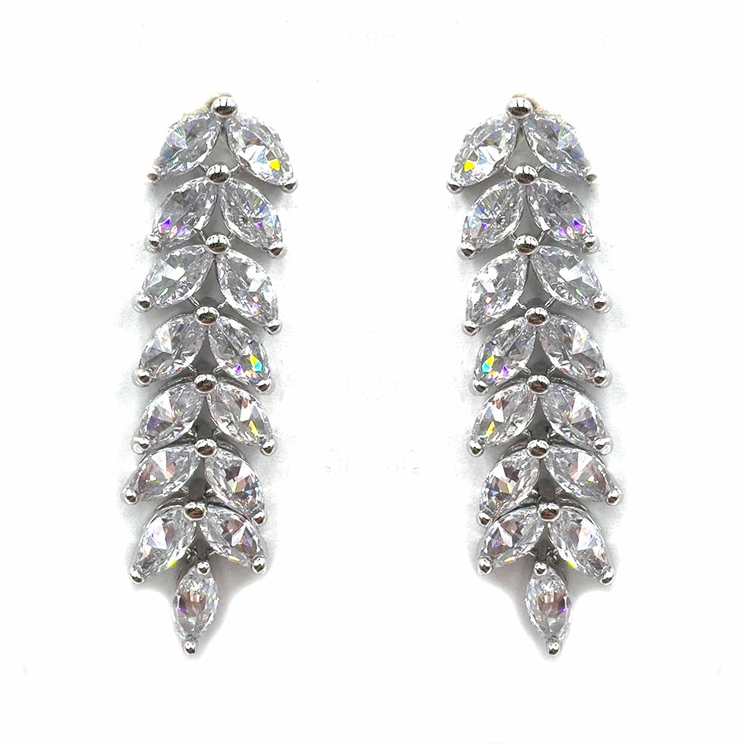 Palestro Milano Orecchini Silver Foglioline sfumate