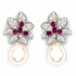 Palestro Milano Orecchini Silver/Fucsia Pavè colorato con perla