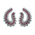 Palestro Milano Orecchini Silver / Fucsia Raggi di Sole di pavè