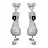 Palestro Milano Orecchini Silver Gattino con Camelia nera