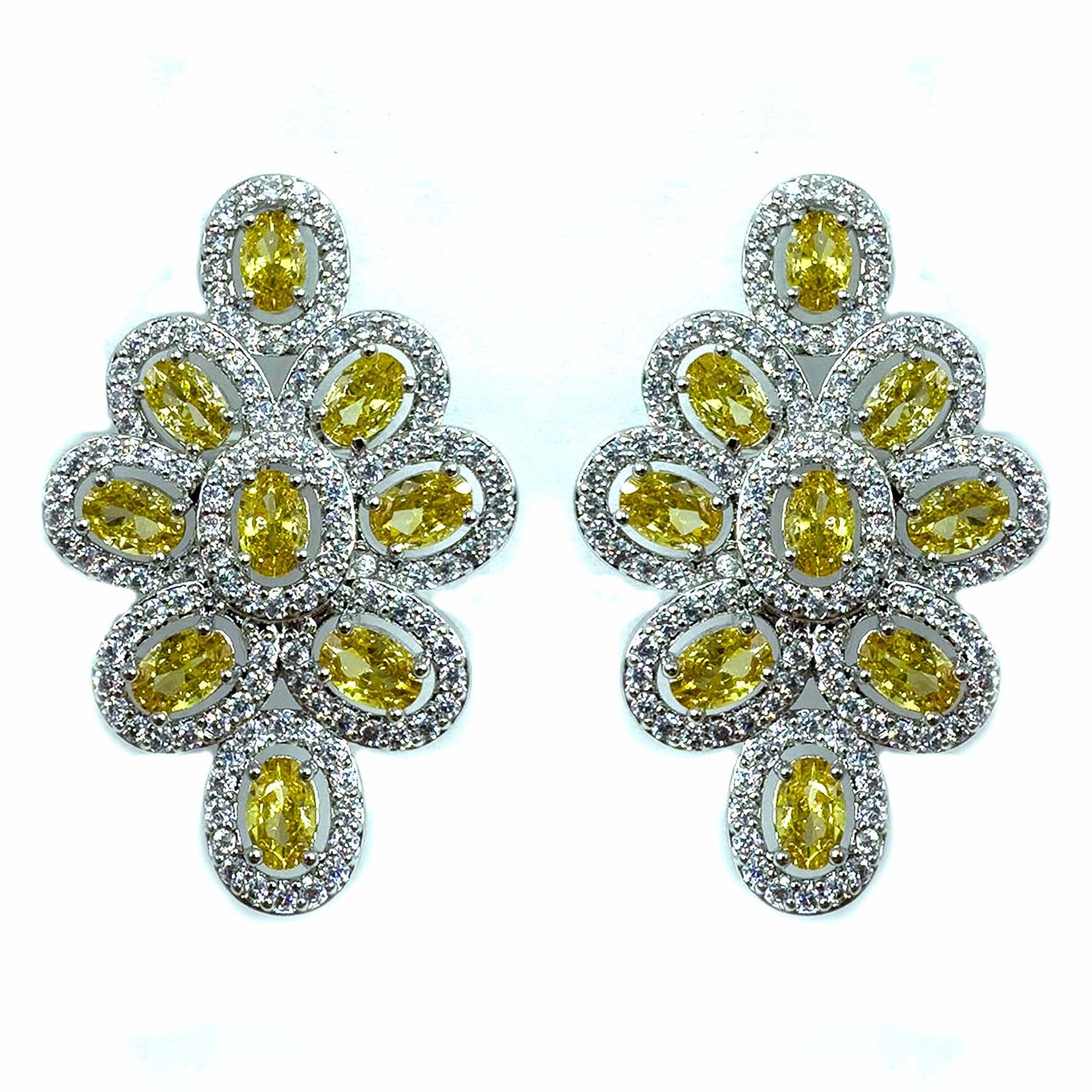 Palestro Milano Orecchini Silver Giallo Gemme&amp;Cristalli