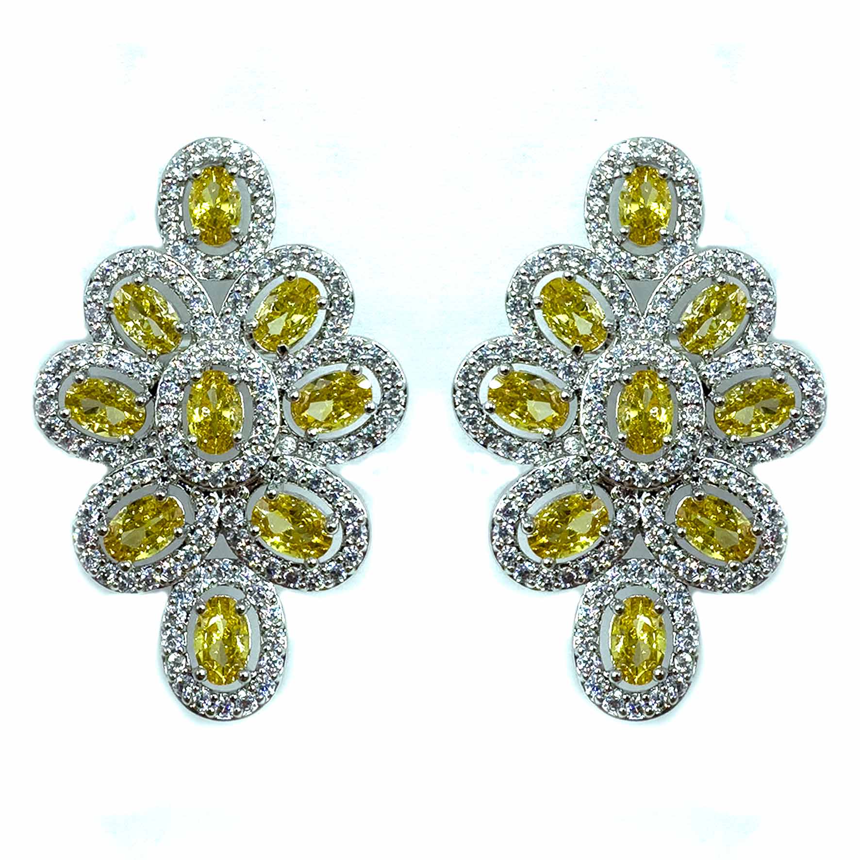 Palestro Milano Orecchini Silver Giallo Gemme&amp;Cristalli