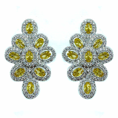 Palestro Milano Orecchini Silver Giallo Gemme&amp;Cristalli