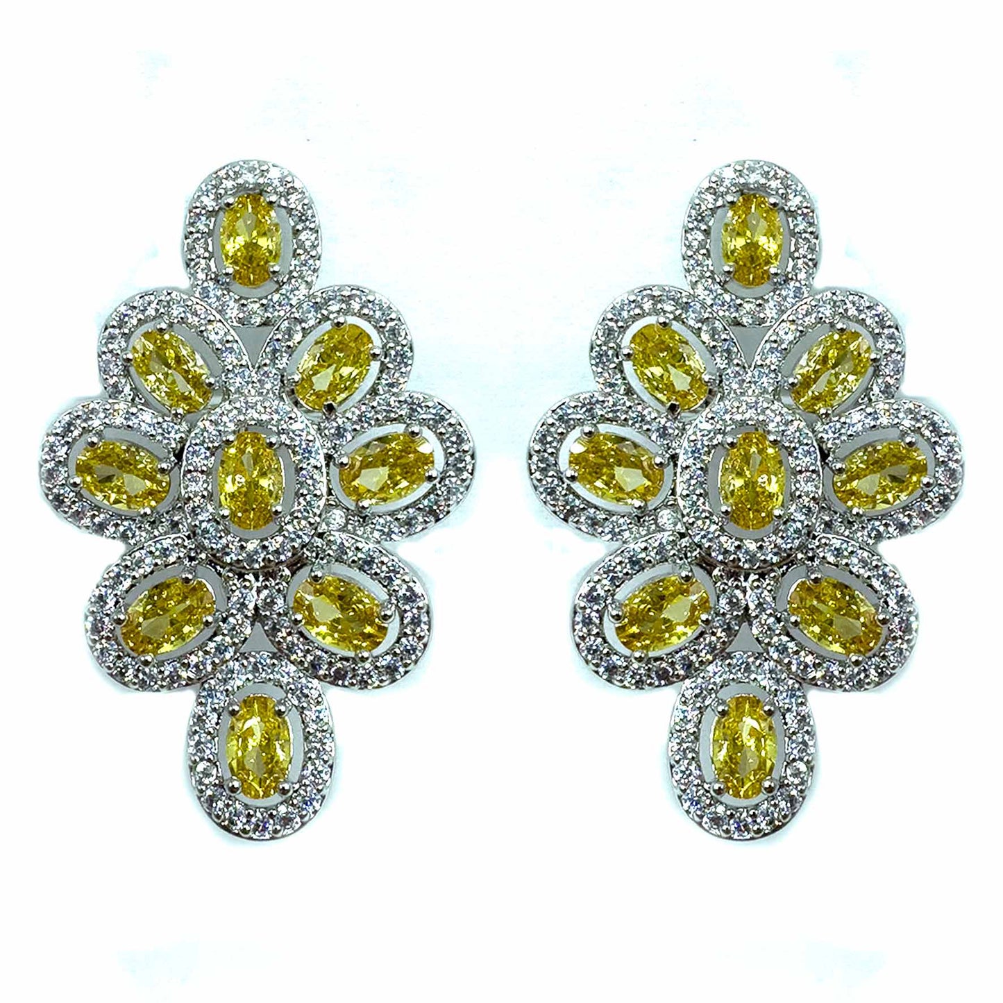 Palestro Milano Orecchini Silver Giallo Gemme&Cristalli