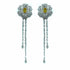 Palestro Milano Orecchini Silver-Giallo Rosa con Gemme Cadenti