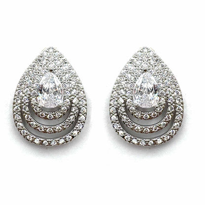 Palestro Milano Orecchini Silver Goccia concentrica di pavè