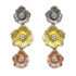 Palestro Milano Orecchini Silver/Gold/Rosè Trio di Fiori di Pavè