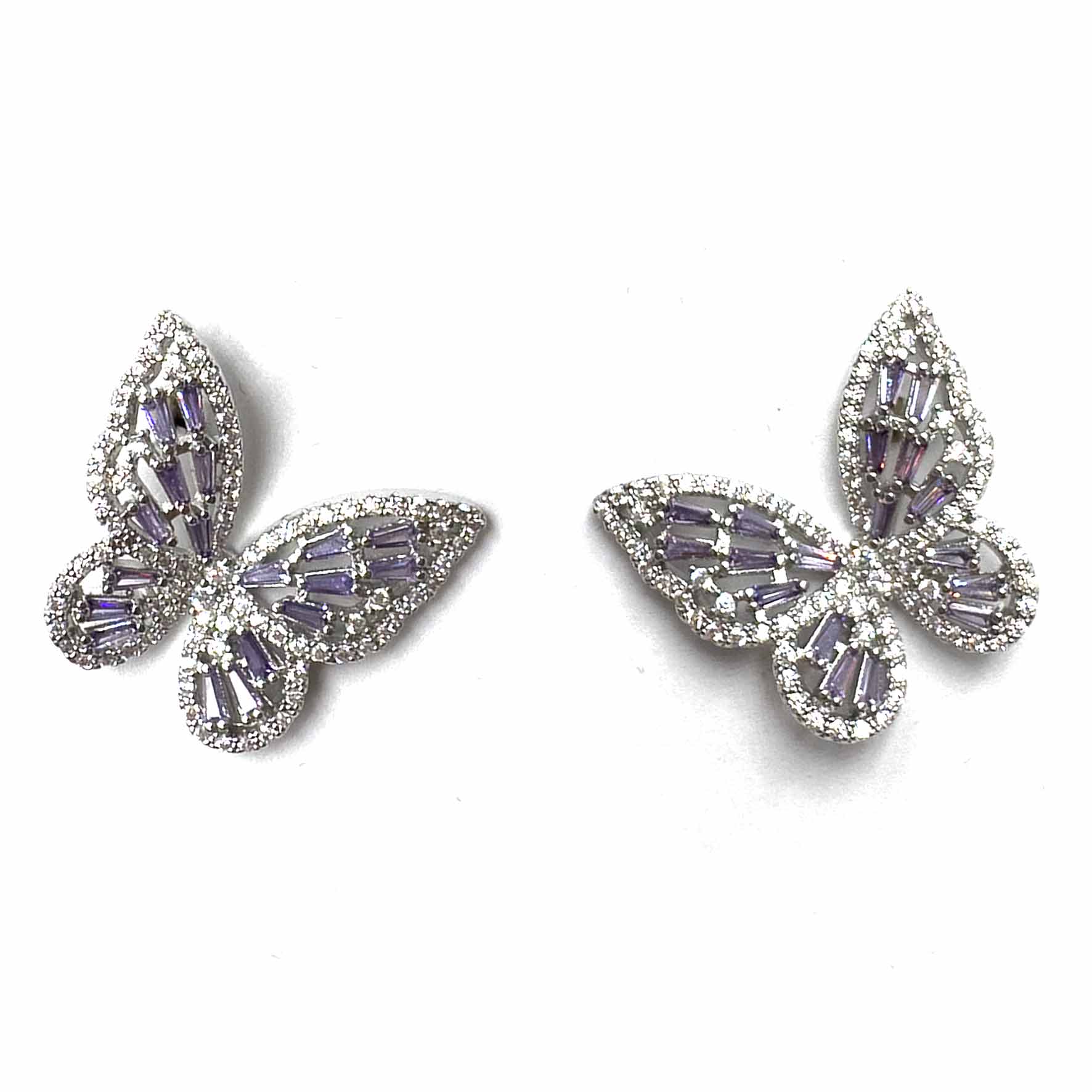 Palestro Milano Orecchini Silver Lilla Baby Farfalle
