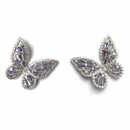 Palestro Milano Orecchini Silver Lilla Baby Farfalle
