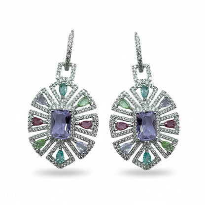 Palestro Milano Orecchini Silver - Lillac Multicolor Era di Pavè