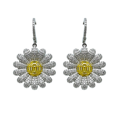 Palestro Milano Orecchini Silver Margherita di pavè con cerchietto