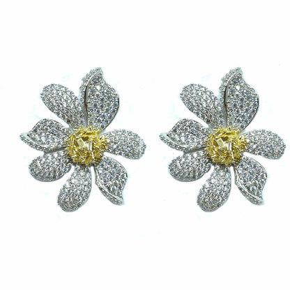 Palestro Milano Orecchini Silver Margherite di cristalli&amp;zirconi