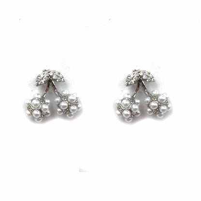 Palestro Milano Orecchini Silver Mini Cherry con perline