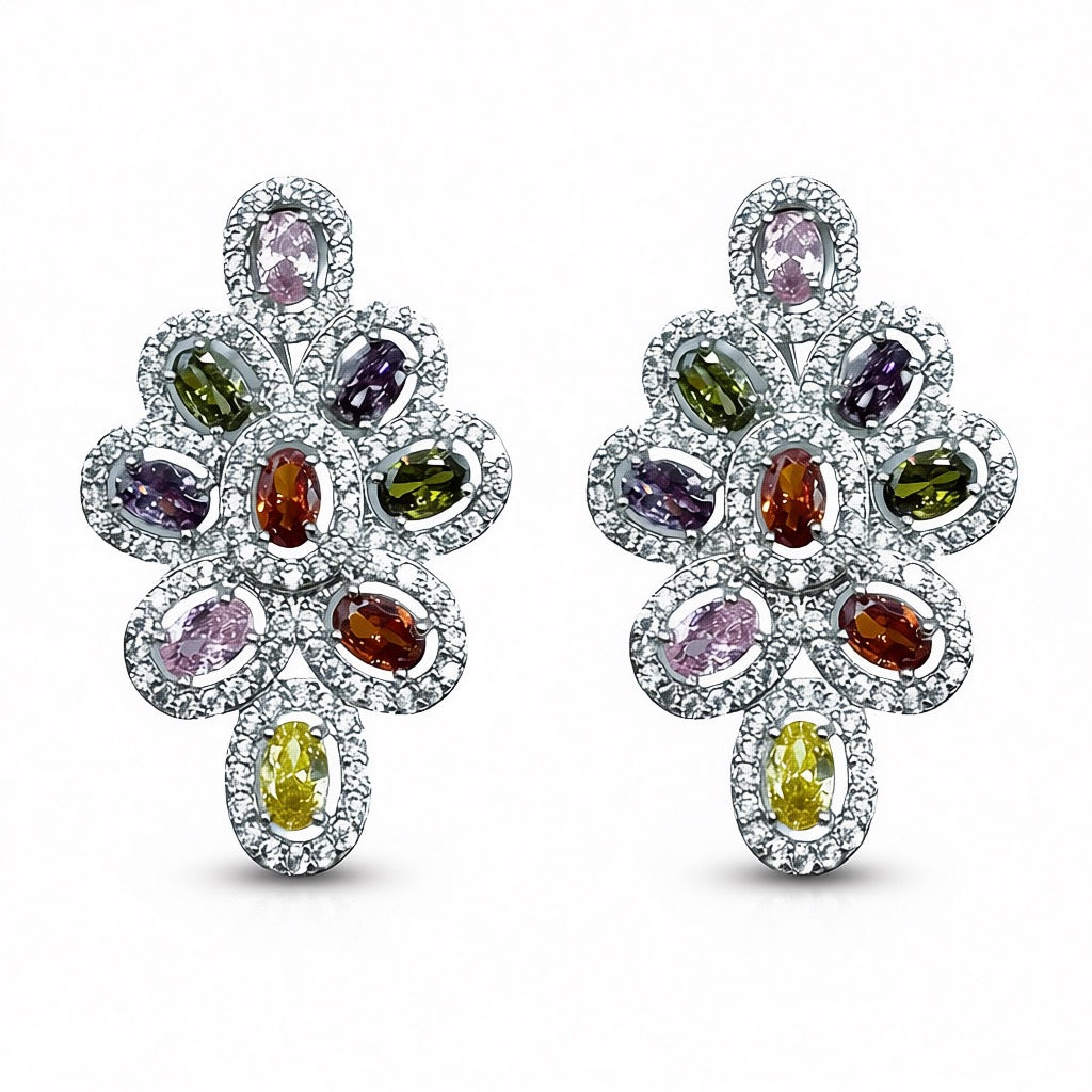 Palestro Milano Orecchini Silver Multicolor Gemme&Cristalli