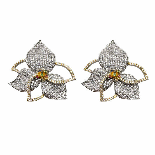 Palestro Milano Orecchini Silver Orchidea di pavè