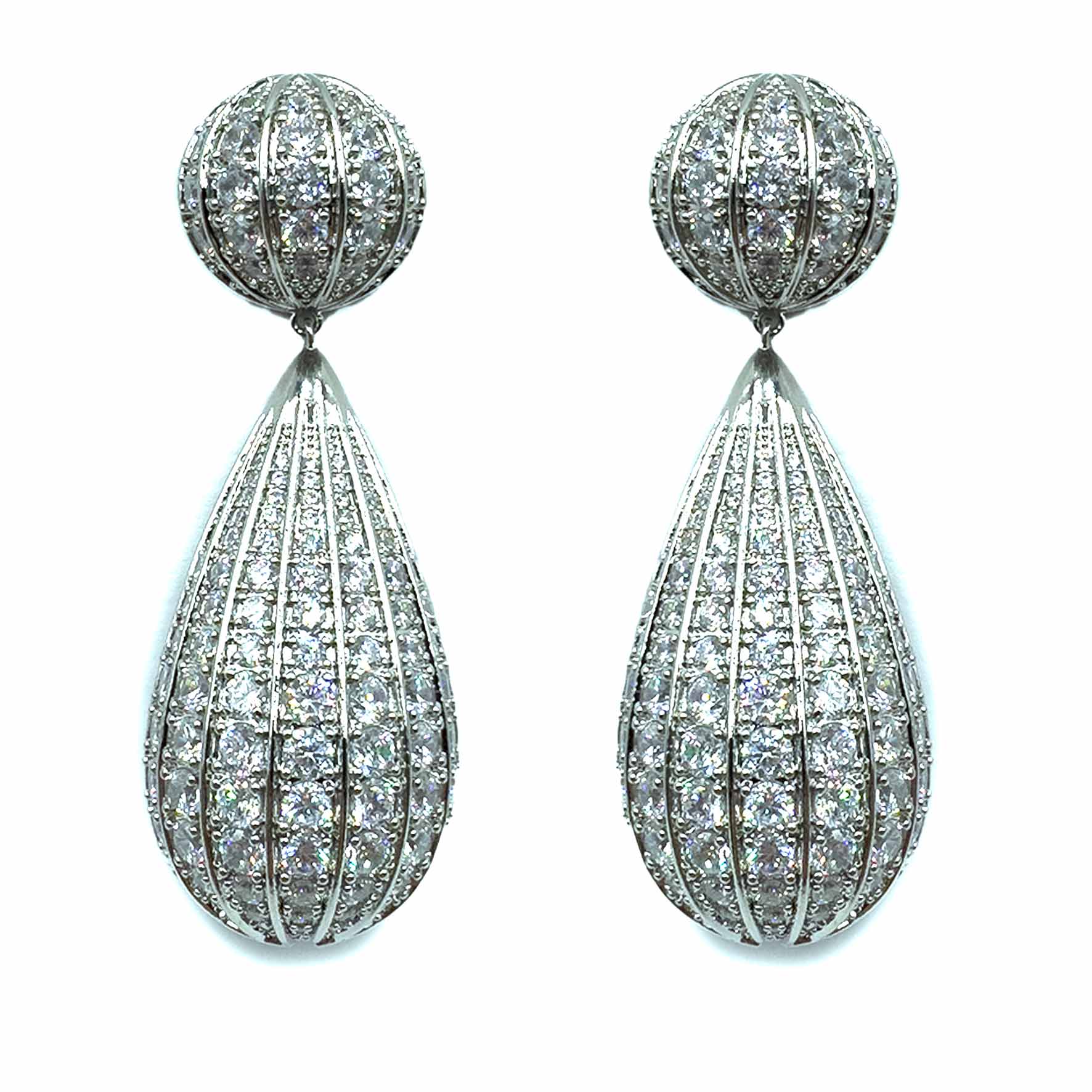 Palestro Milano Orecchini Silver Palloncino di zirconi