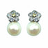 Palestro Milano Orecchini Silver perla bianca Perla con fiorellino di zirconi