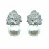 Palestro Milano Orecchini Silver-perla bianca Perla con petali di cristallo
